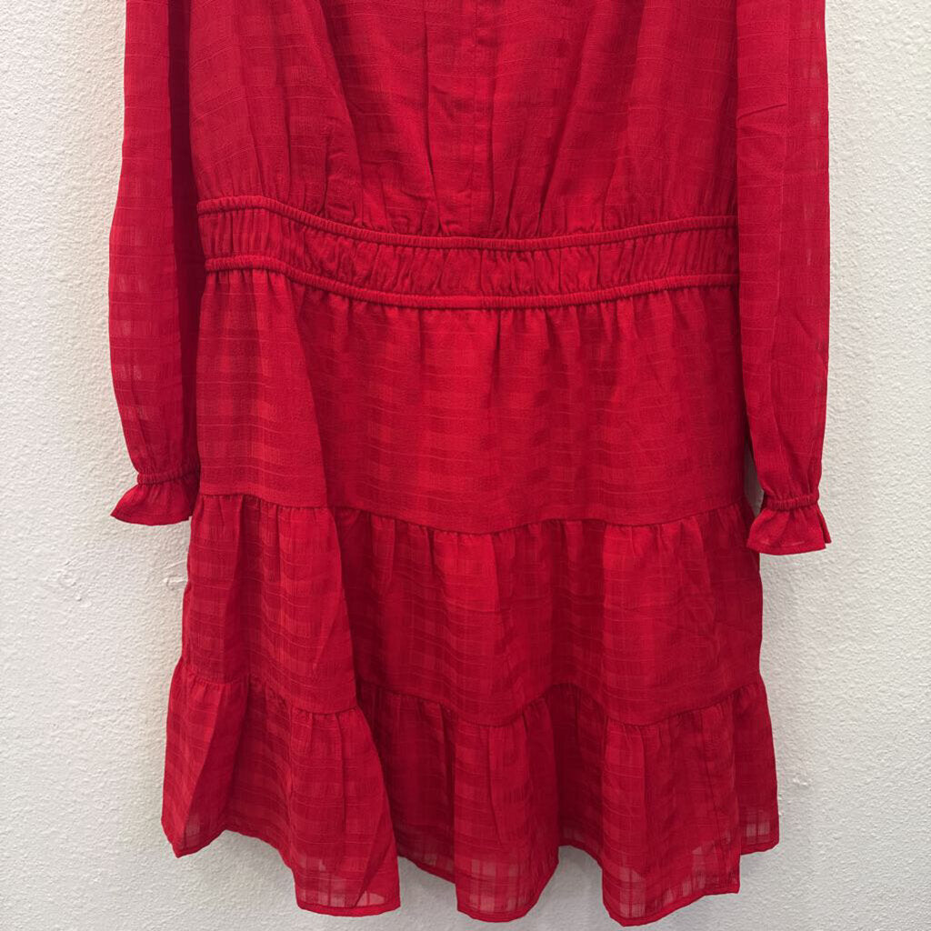 LOFT,NWT TIERED DRESS ,RED,10