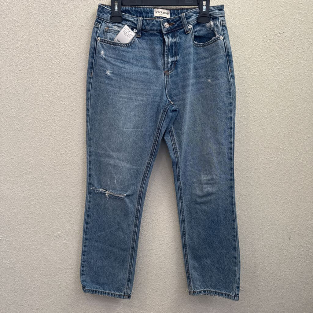 SNEAK PEAK,DENIM ANKLE SKINNY JEANS ,BLUE ,27