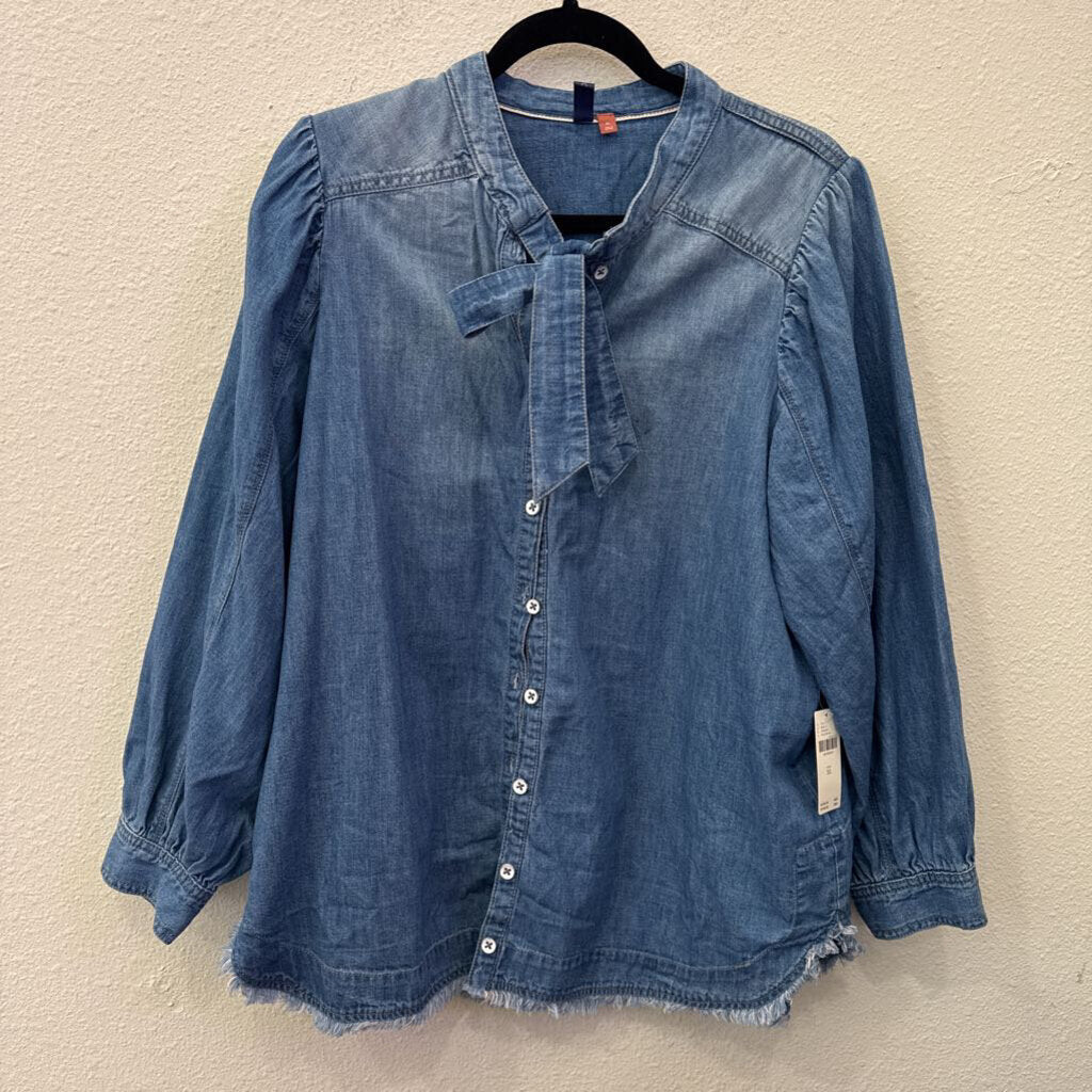PILCRO,DENIM TOP ,BLUE,XL