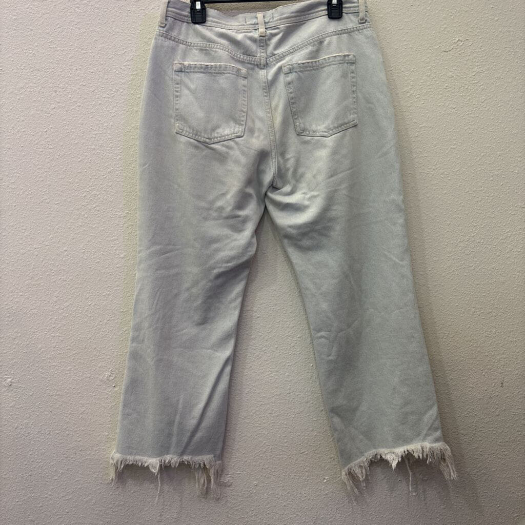 FREE PEOPLE,DENIM BF DISTRESSED JEANS ,LIGHT BLUE ,30