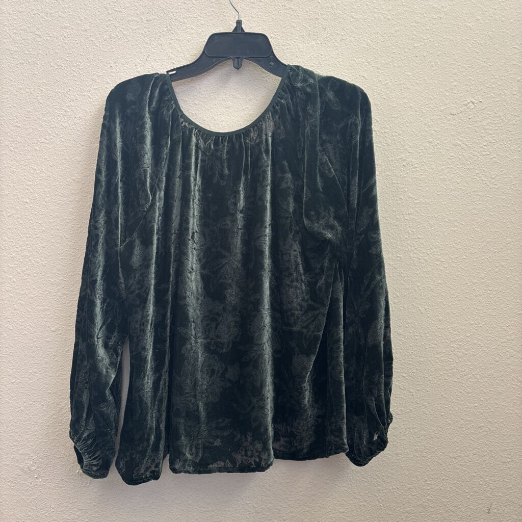 JOHNNY WAS,RAYON / VELVET TOP NATALIE,GREEN ,MEDIUM