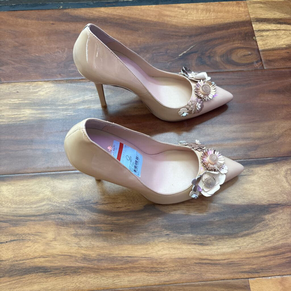 KATE SPADE,HIGH HEEL PATENT SLIP NON,BEIGE ,8