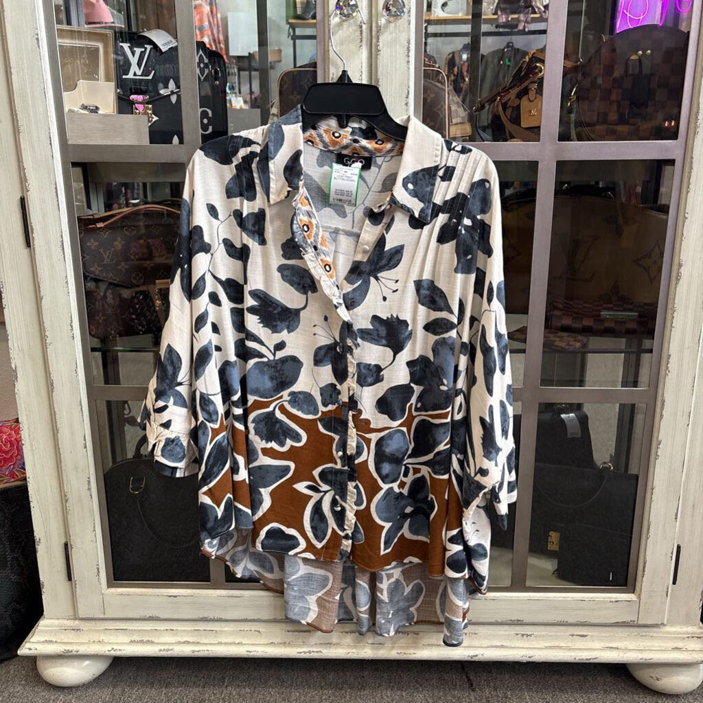 LEAF PRINT BUTTON-DOWN