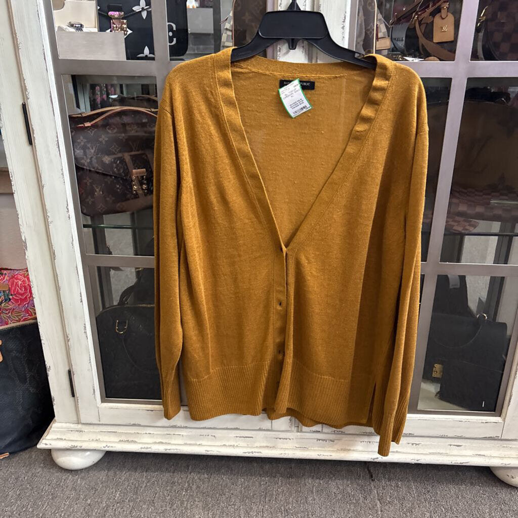 BANANA REPUBLIC,BUTTON UP CARDIGAN ,GOLD,XL