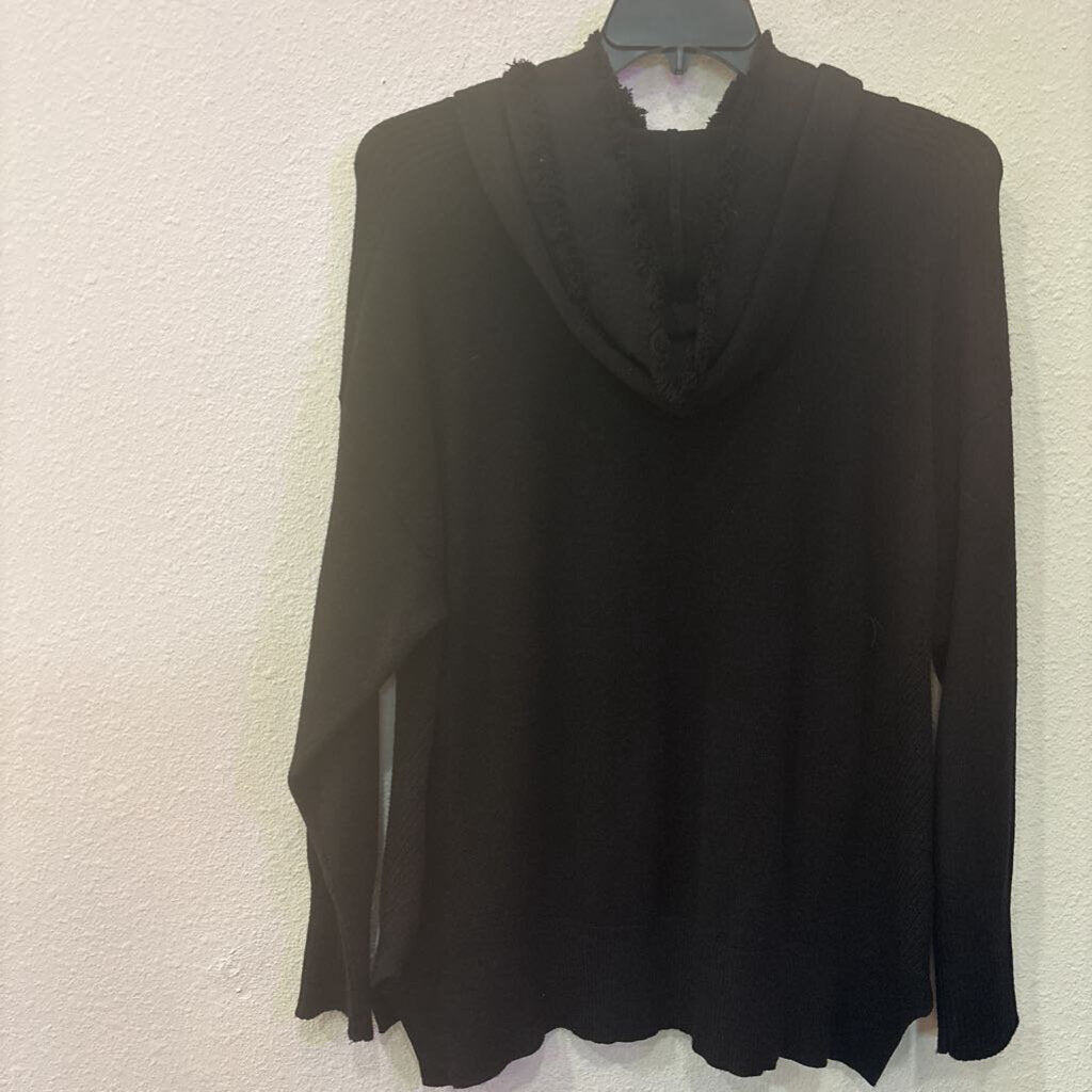 CHARLIE B,HOODED BLACK SWEATER, XL