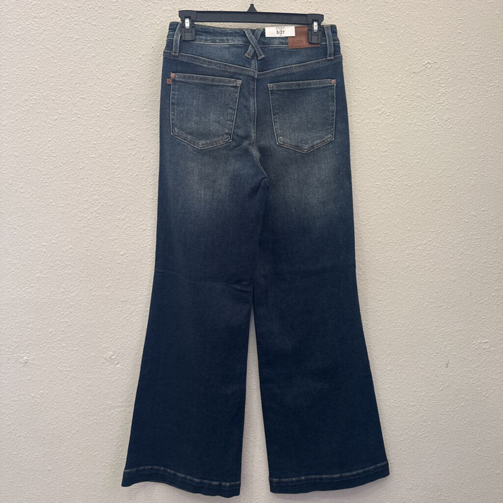 JUDY BLUE,NWT WIDELEG DENIM ,BLUE,5/27