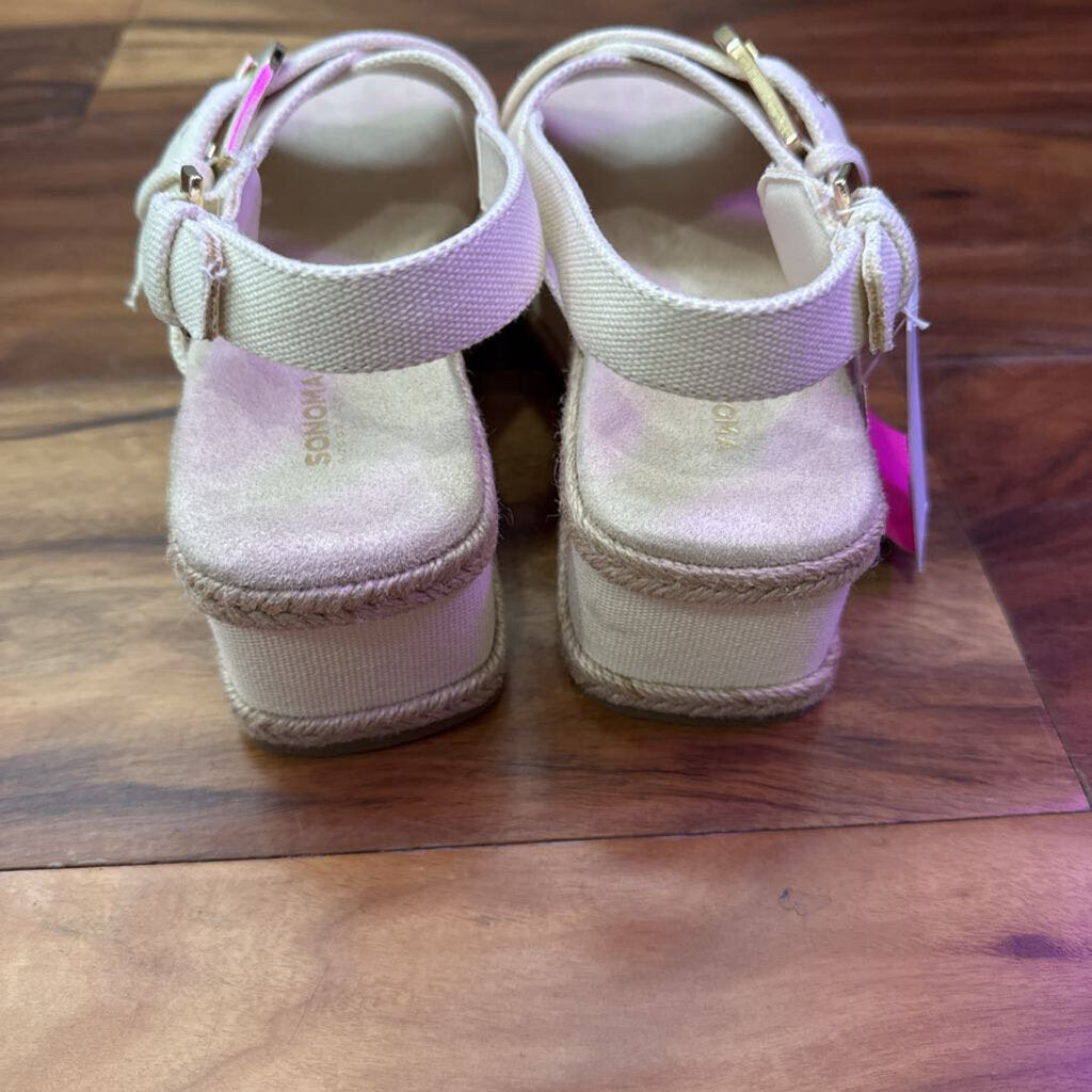SONOMA,NWT WEDGE SANDAL ,IVORY ,8