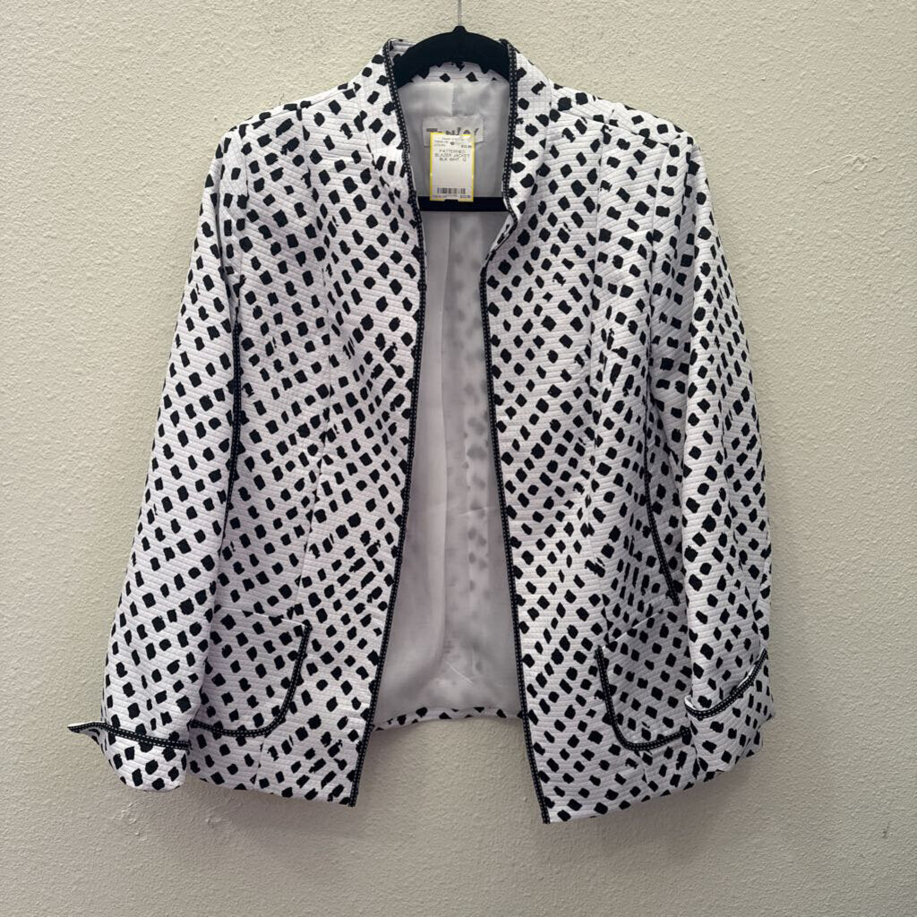 TANJAY,PATTERNED BLAZER JACKET ,BLK WHT ,12