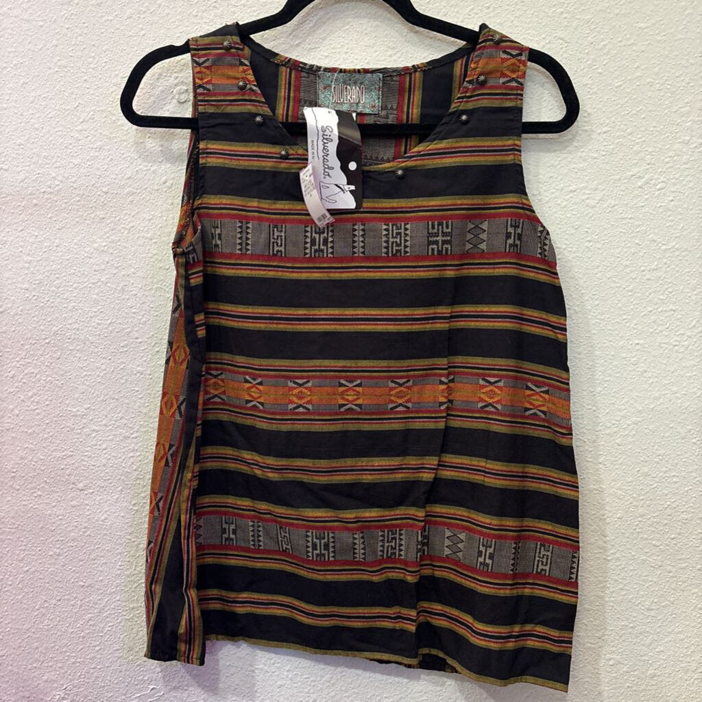 SILVERADO,NWT AZTEC WESTERN TANK TOP ,BLK/YEL/RED,XS
