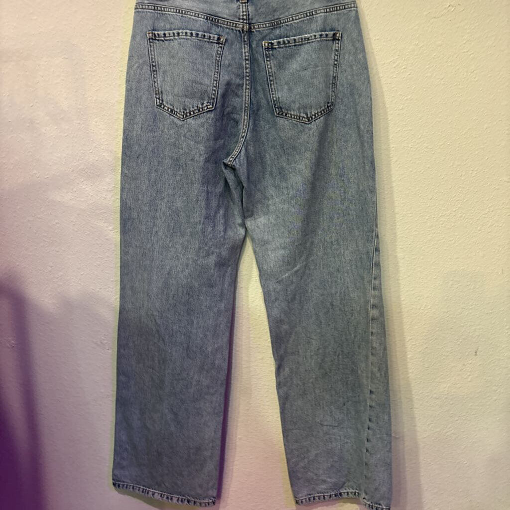 ZENANA,DENIM BAGGY STRAIGHT JEANS,BLUE ,29
