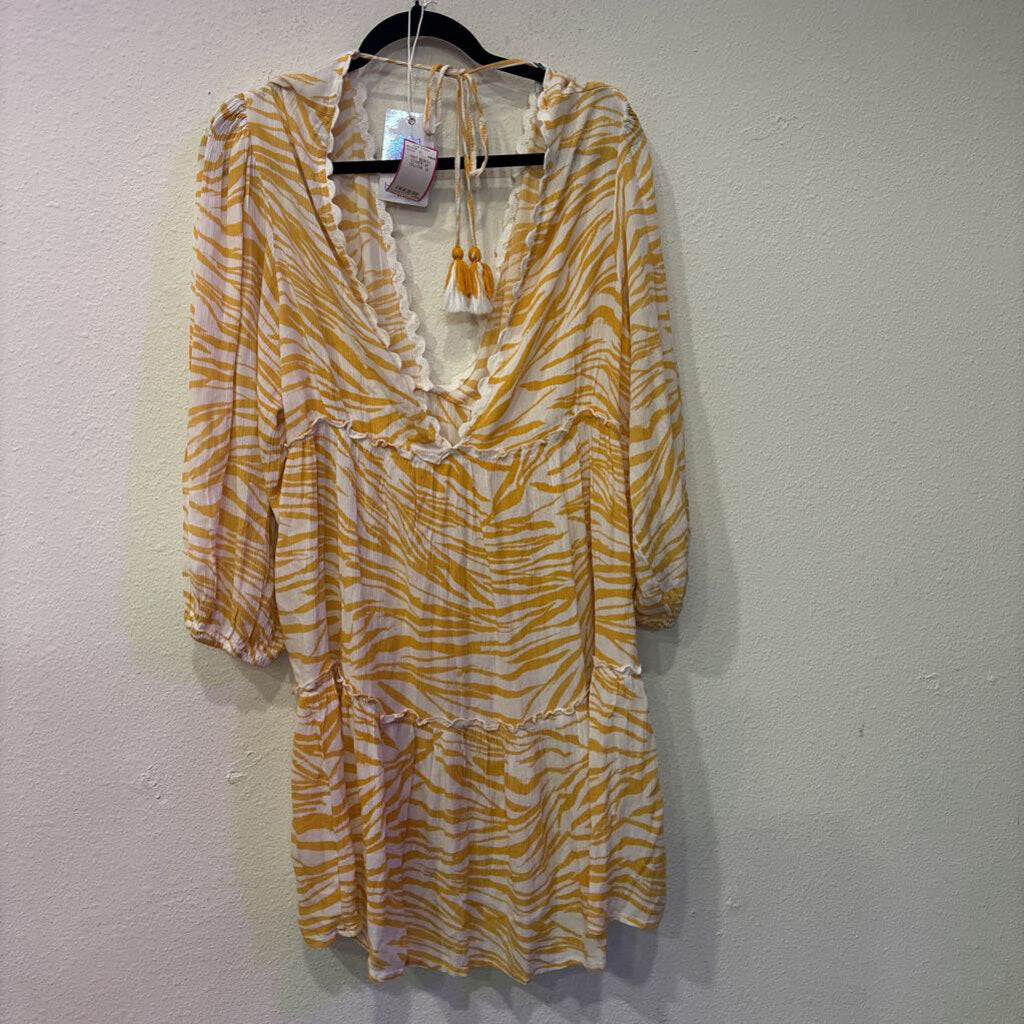 BLUE ISLAND,NWT BEACH COVER UP,YELLOW ,1X