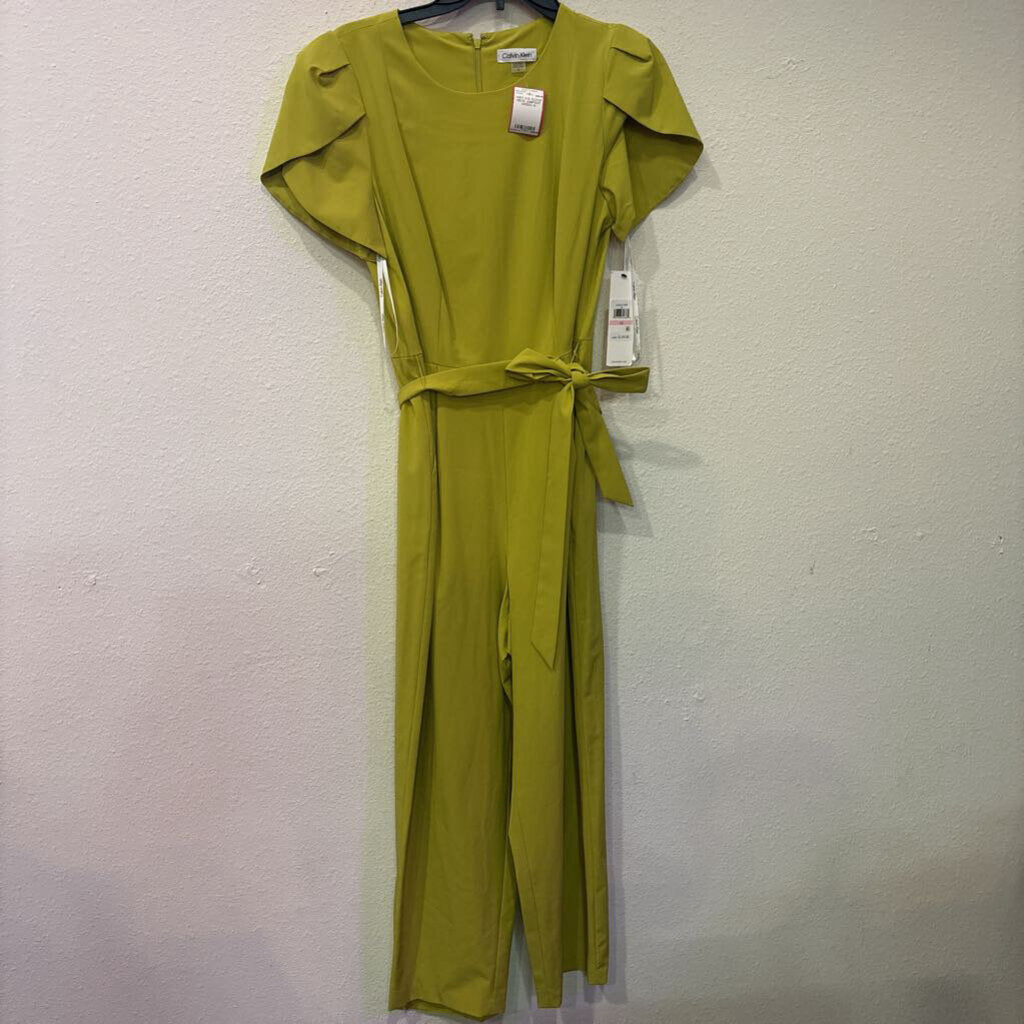 CALVIN KLEIN,NWT S/S SCOOP NECK JUMPSUIT, GREEN,10