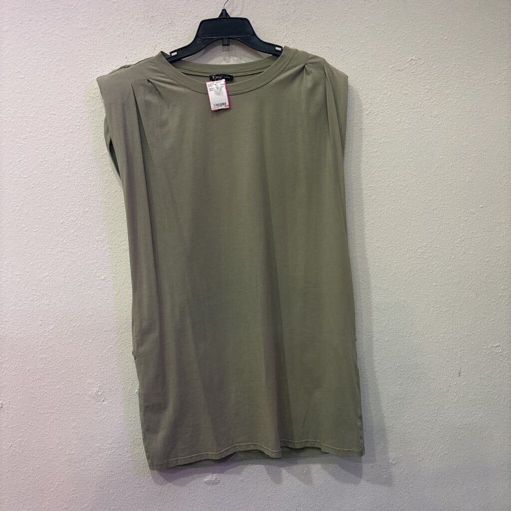 VERY J,BASIC TEESHIRT DRESS ,SAGE ,L