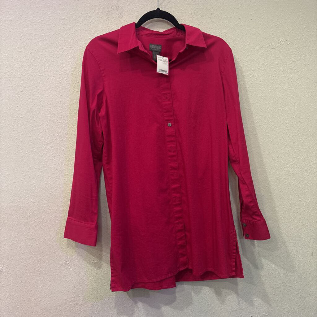CHICO'S,BUTTONUP TUNIC TOP ,PINK,L