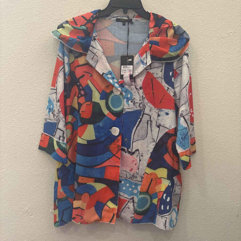 RADZOLI,NWT PATTERNED KIMONO, MULTI,M