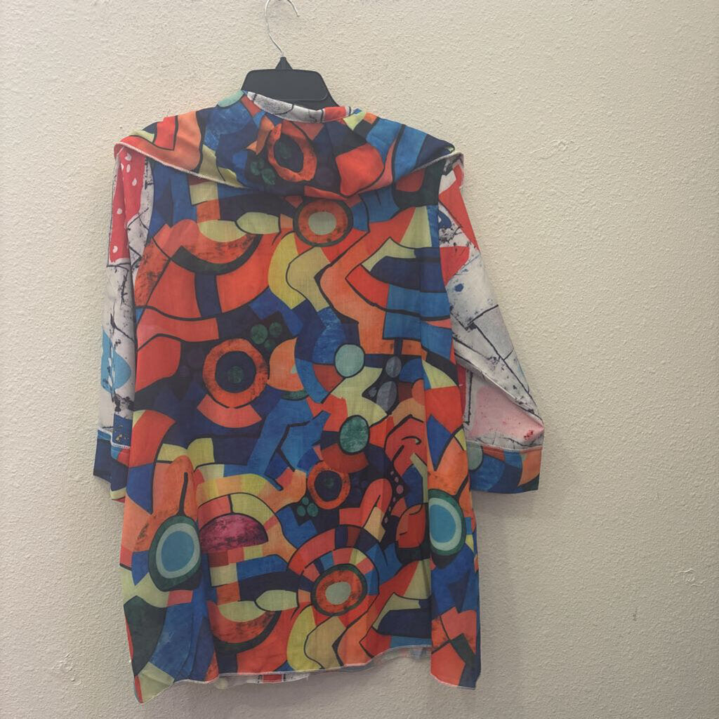 RADZOLI,PATTERNED KIMONO, MULTI,L