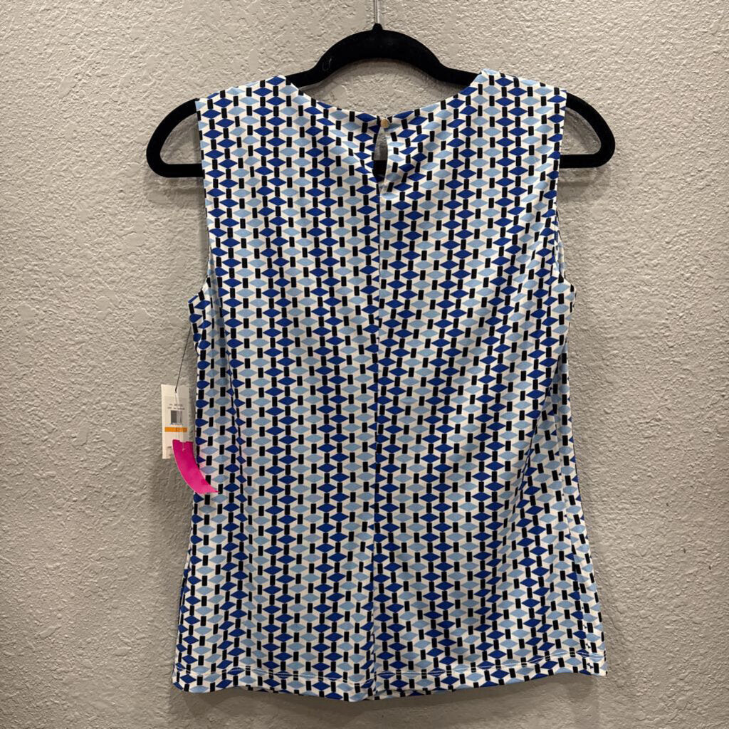 CALVIN KLEIN,NWT SLEEVELSS TOP PATTERN,BL/WH/BLK,S