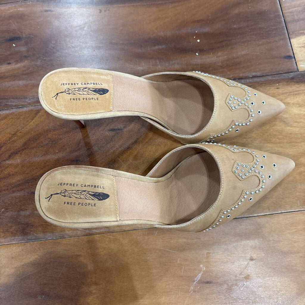 JEFFERY CAMPBELL FREE PPL,NEW POINTED TOE HEEL ,CAMEL ,8