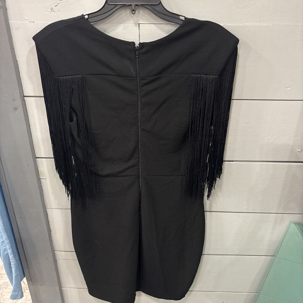 SYMPHONY,TASSLE DRESS ,BLK,L