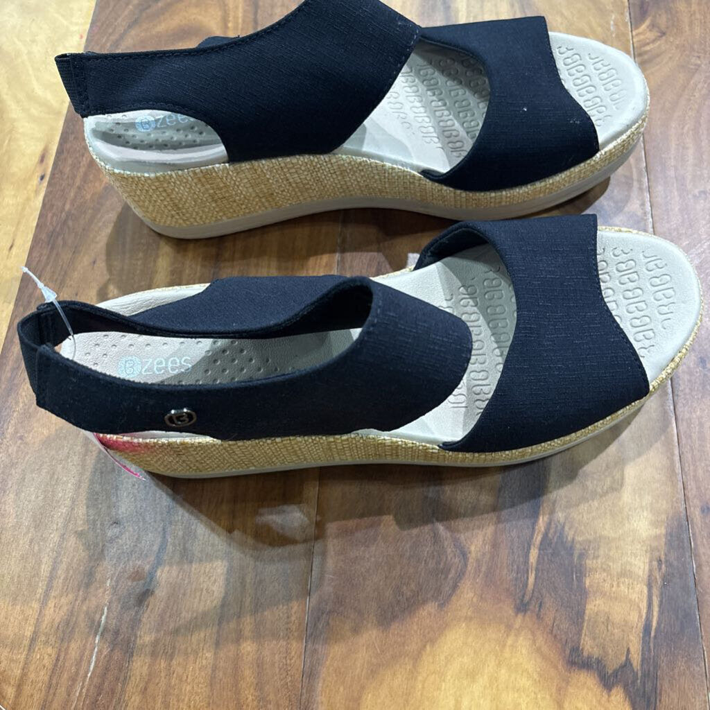 BZEES,PLATFORM SANDAL ,BLK,11