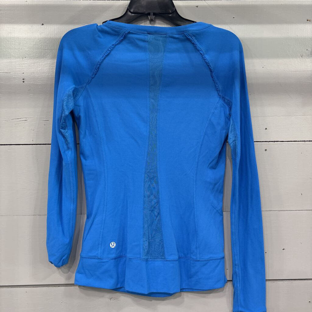 LULULEMON,LULU LACE BACK TOP ,BLUE ,6