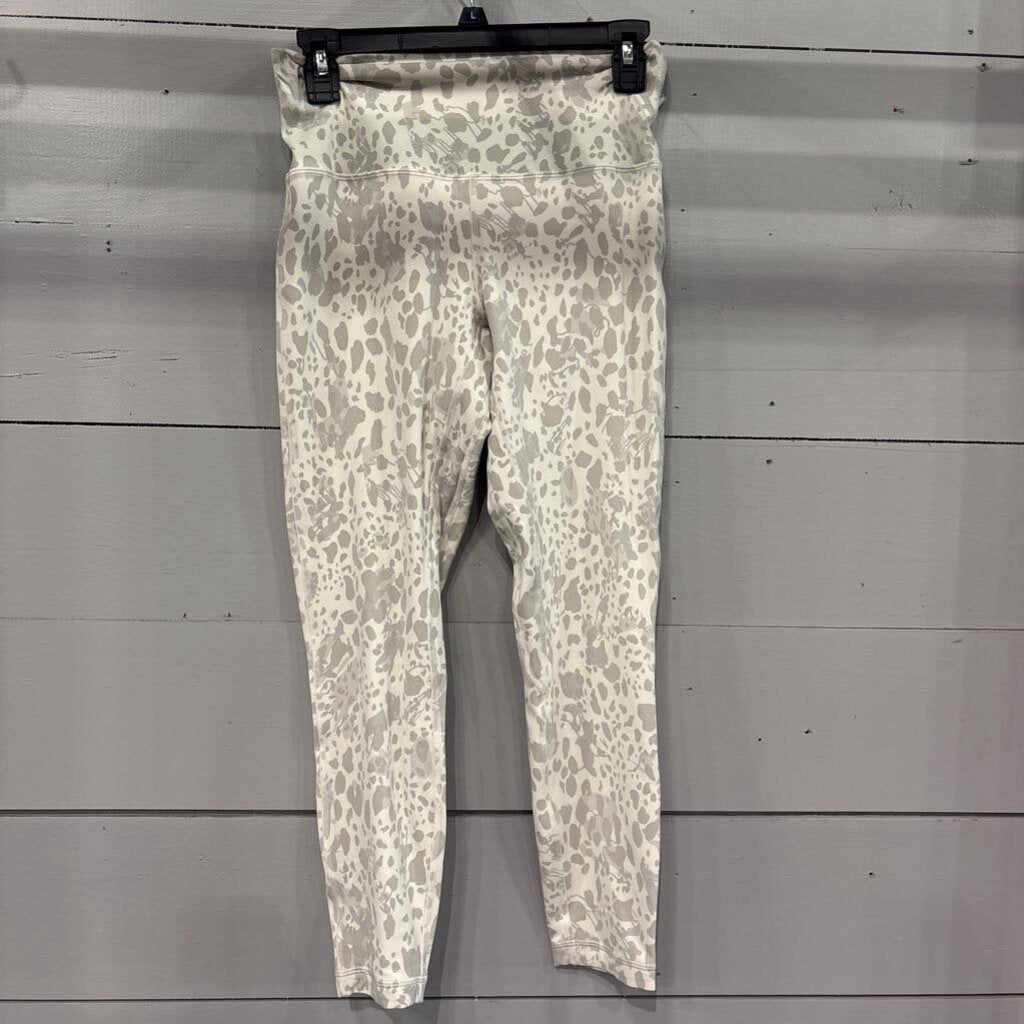 LULULEMON,LULU ACTIVE LEGGINGS ,WHT GRY ,8