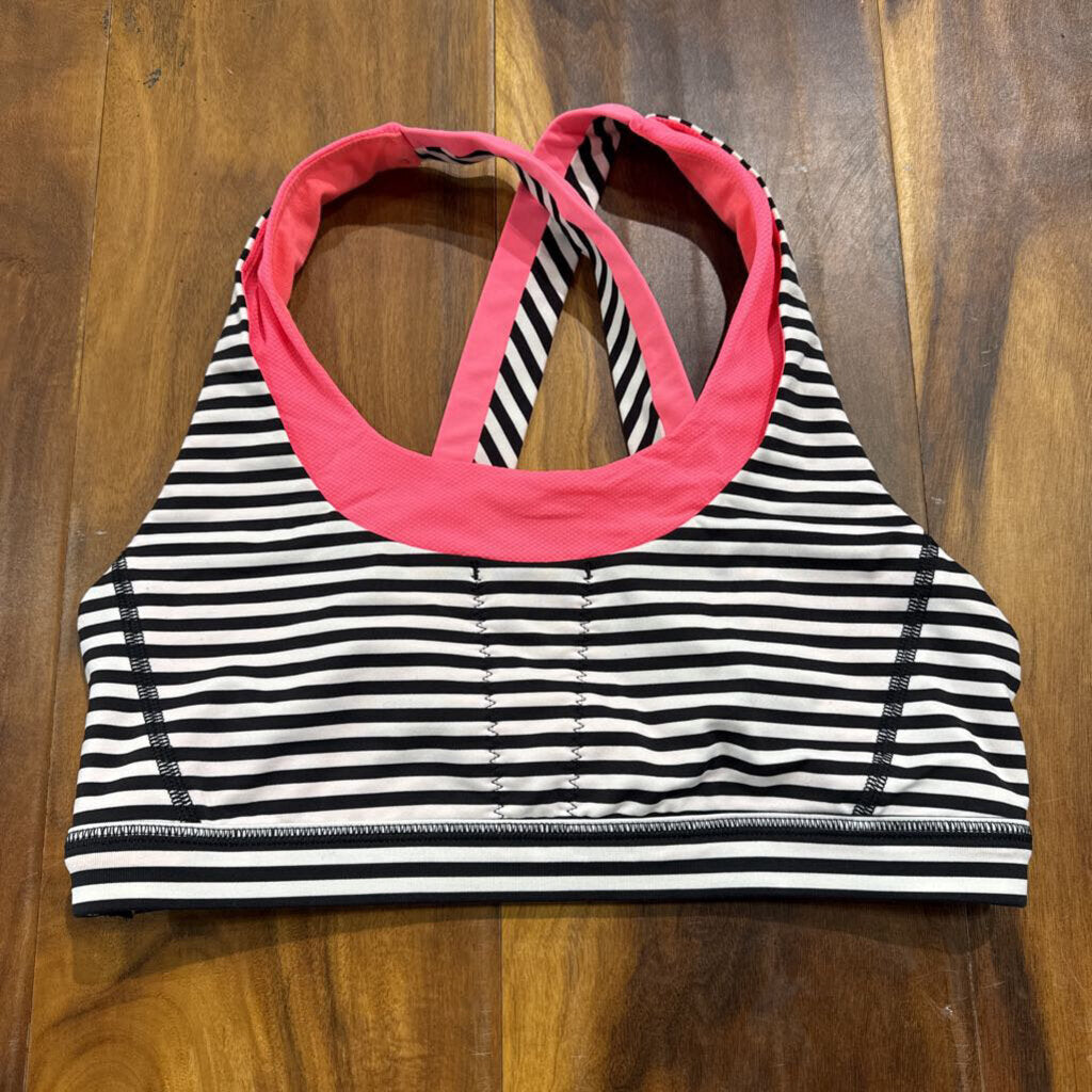 LULULEMON,LULU ACTIVE BRA ,BK WHT ,8