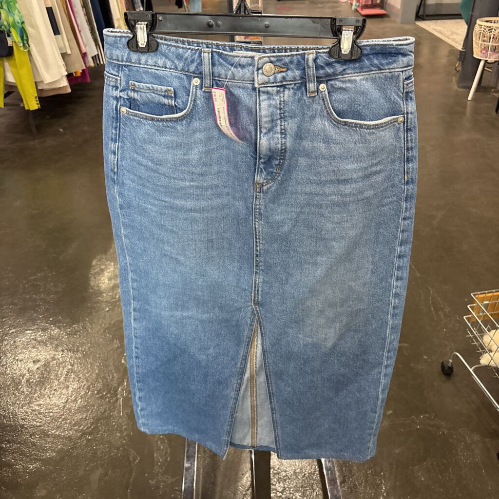 LOFT,DENIM SKIRT ,BLUE ,8
