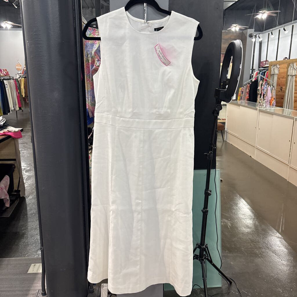 ANN TAYLOR,S/S TANK LINED DRESS ,WHITE,8