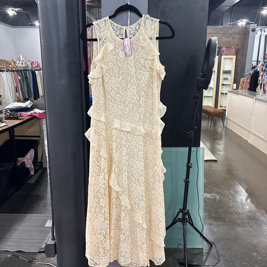 SUNDANCE, NWT LACE SLIP DRESS ,CREAM,S