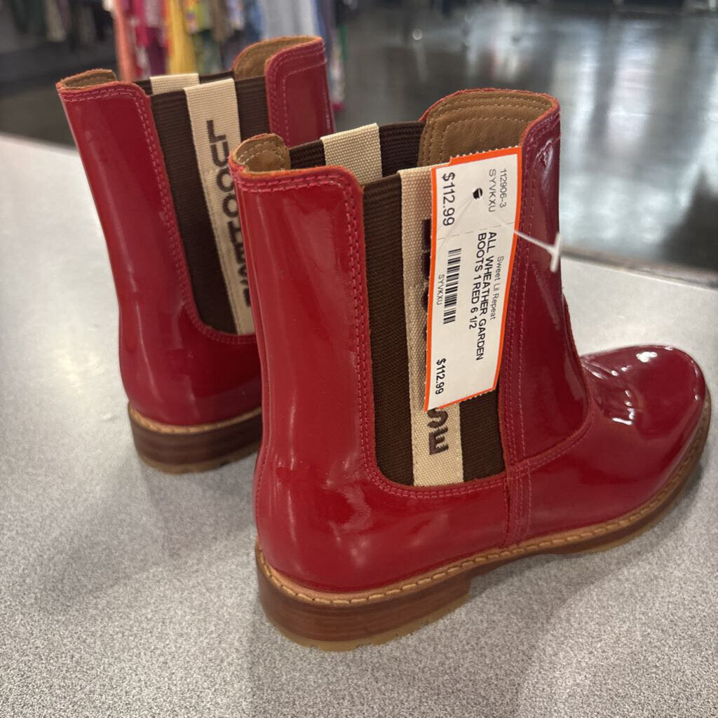 LUCCHESE,ALL WHEATHER GARDEN BOOTS 1,RED,6 1/2