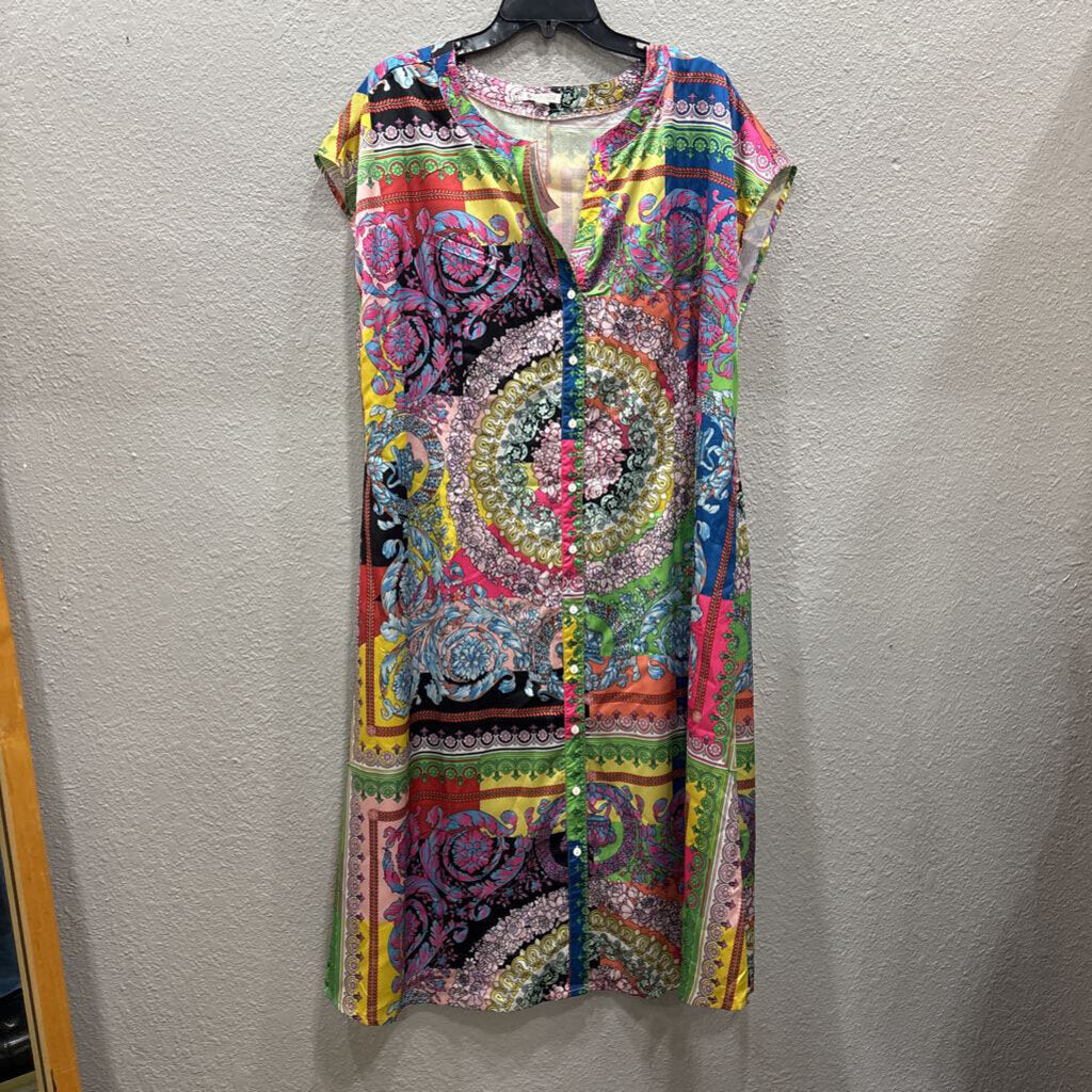 *MULTI COLOR FLORAL MAXI,MULTI,LG