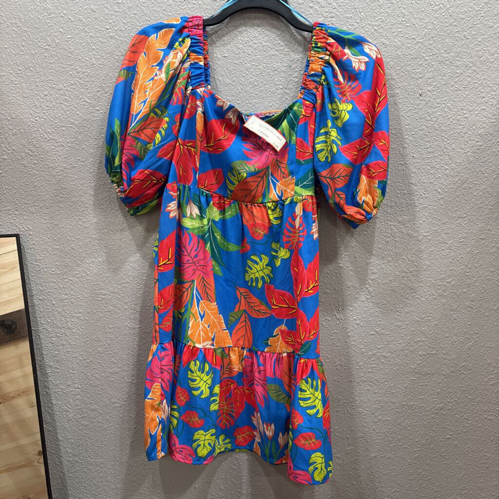 FLYING TOMATO,PATTERNED RUFFLE DRESS,MULTI ,L