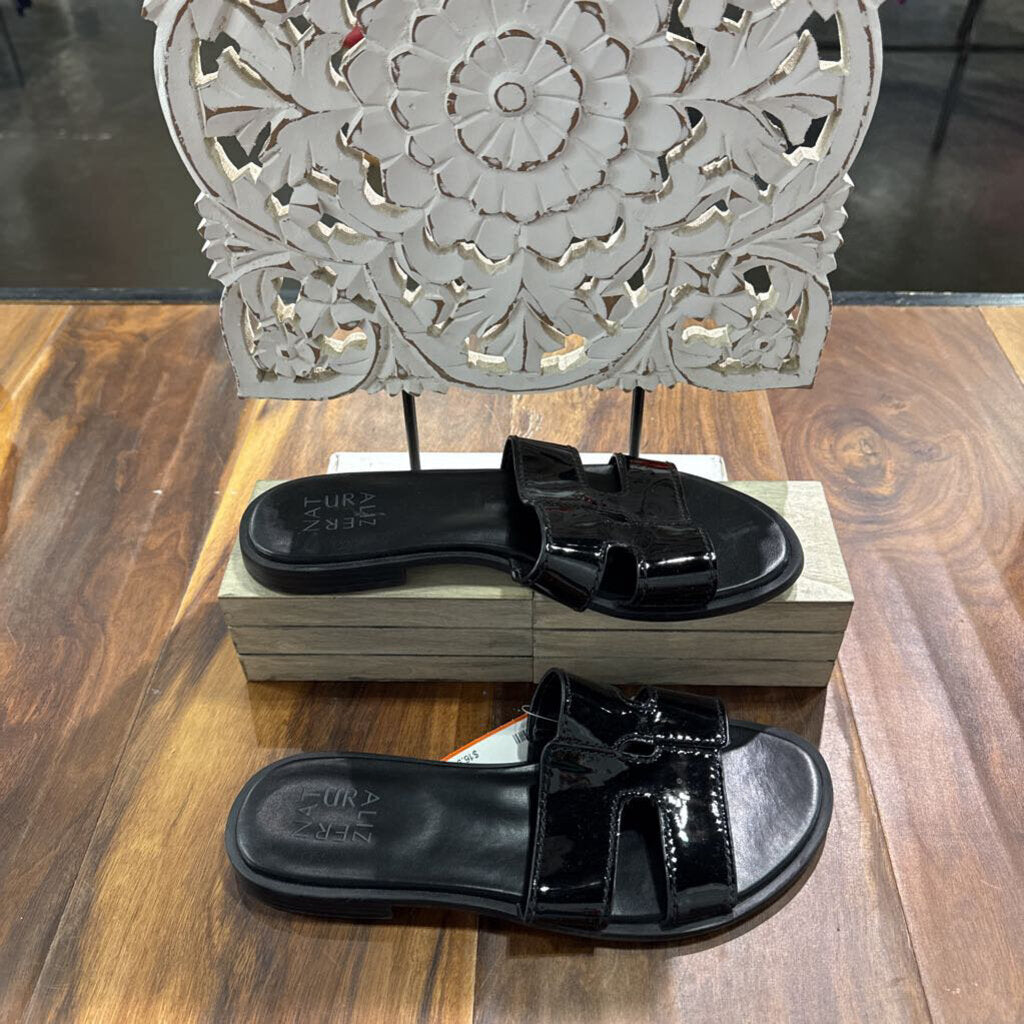 NATURALIZER,SANDAL SHINE BLK,BLACK,7
