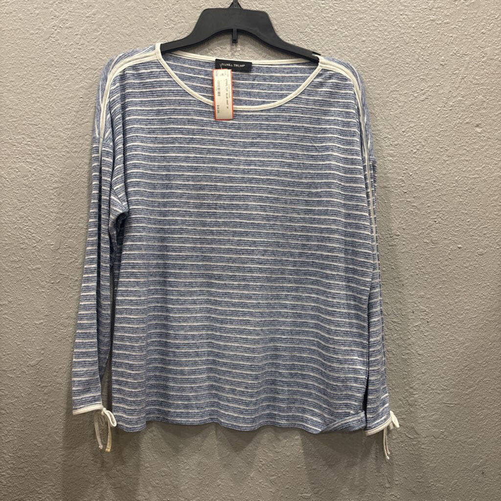 IVANKA TRUMP,STRIPE TOP ,BLUE WHT ,M