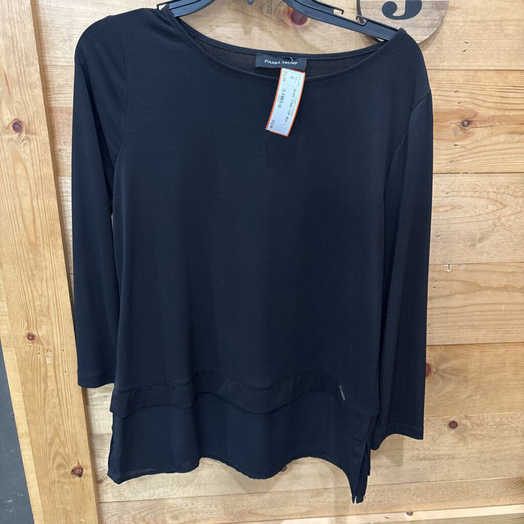 IVANKA TRUMP,BASIC TUNIC TOP ,BLK ,L
