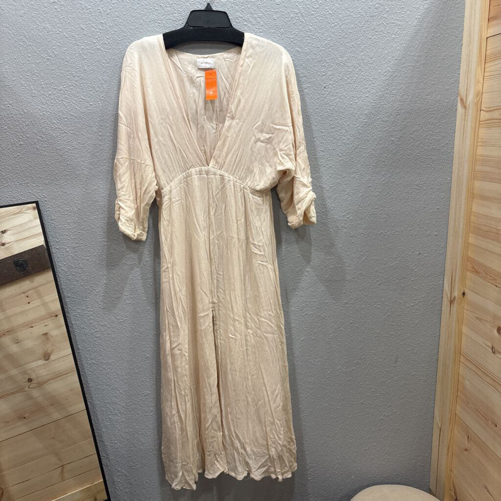 GIRL IN THE SUN,FLOWY MAXI DRESS,IVORY,XL