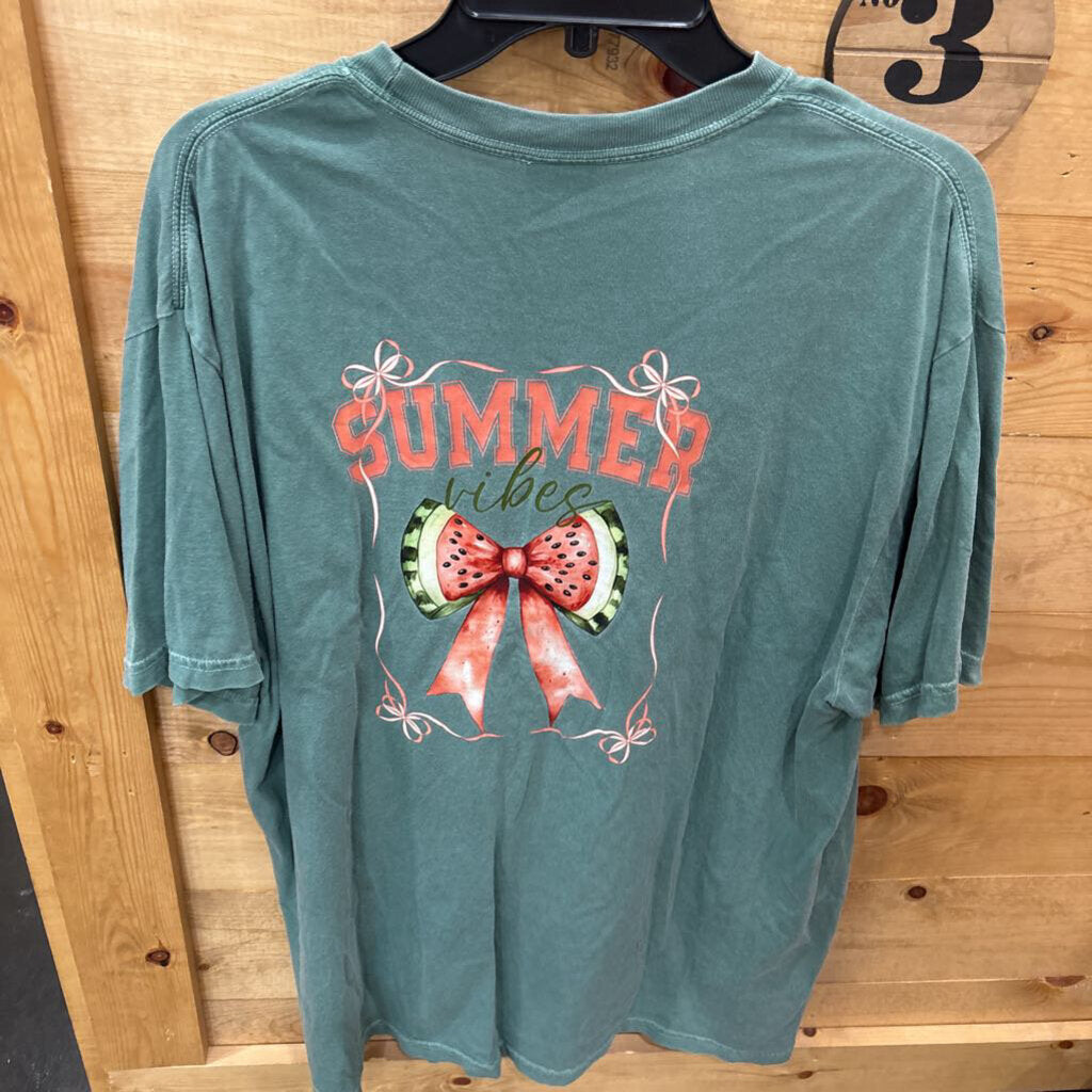 COMFORT COLORS,WATERMELON TOP ,GRN,XL