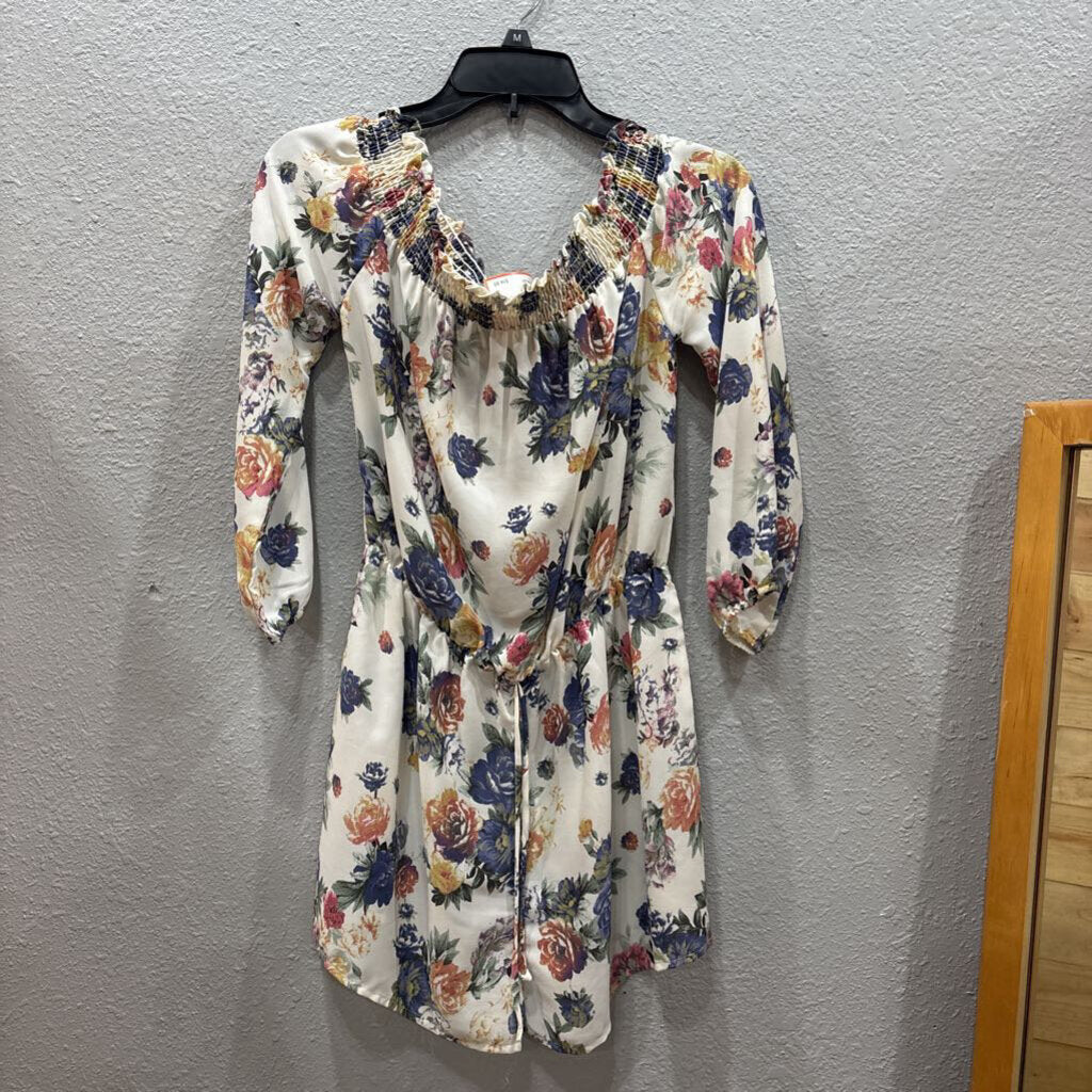 FLORAL SHEER ROMPER ,MULTI,M