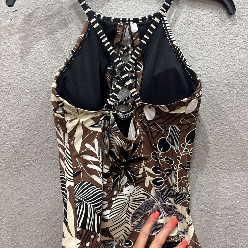 NWT SWIM TANK TOP ,BLK BRN WHT ,4