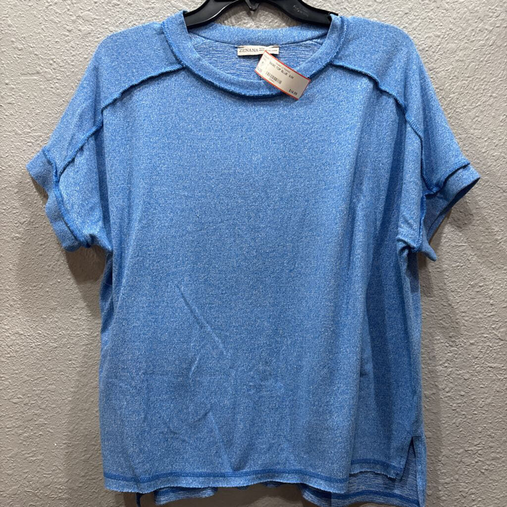 ZENANA, BASIC TOP,BLUE ,S/M