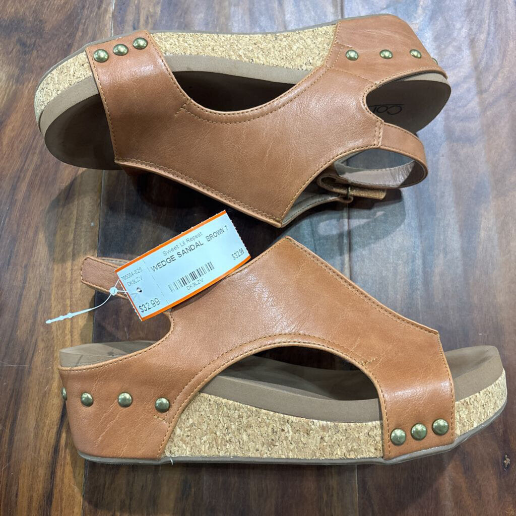 CORKY'S, WEDGE SANDAL ,BROWN ,7