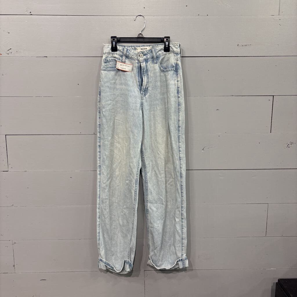 HOLLISTER,DENIM HIGH RISE BAGGY,BLUE ,24