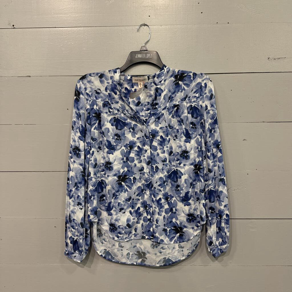 CLOTH & STONE,FLORAL TOP ,BLUE,M