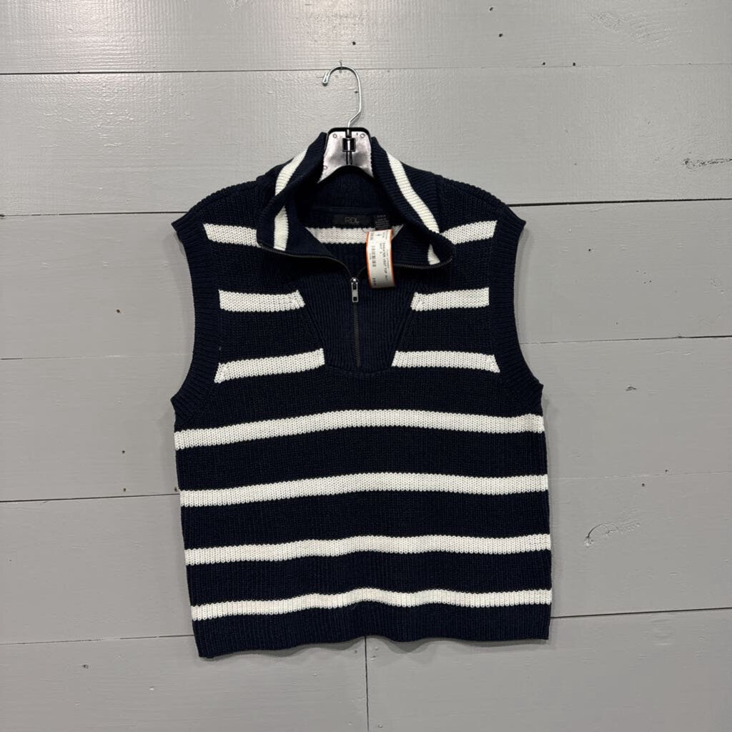 RDI,SWEATER VEST TOP ,NVY WHT ,S