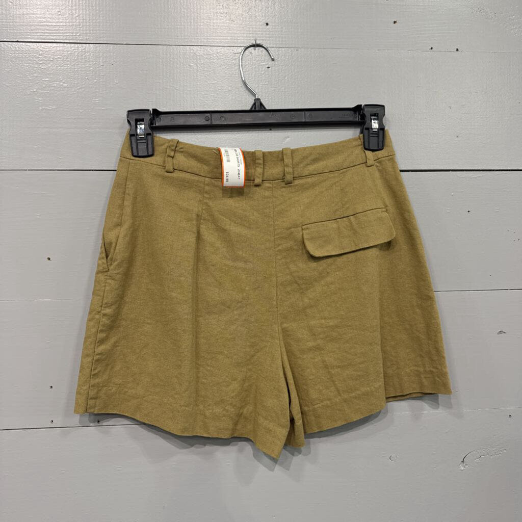 LINEN LIKE SHORTS ,WHEAT,S