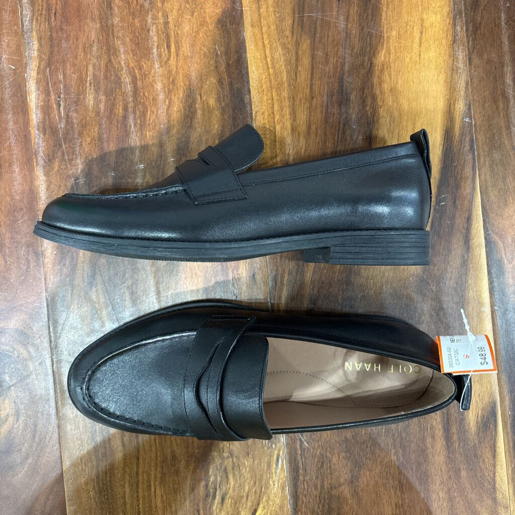 COLE HAAN,NEW LEATHER LOAFER , BLK ,7.5
