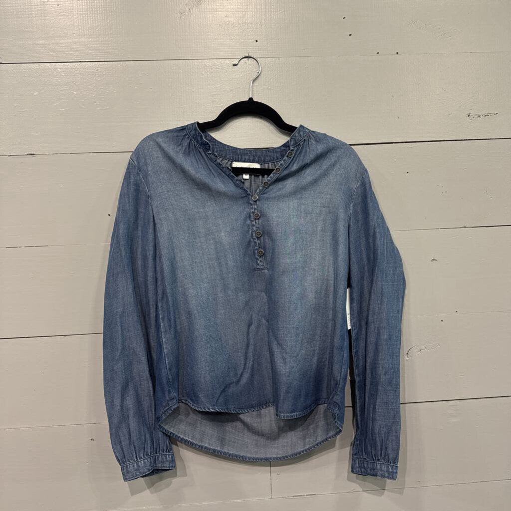 BELLA DAHL,NWT SOFT DENIM TOP,BLUE,XS