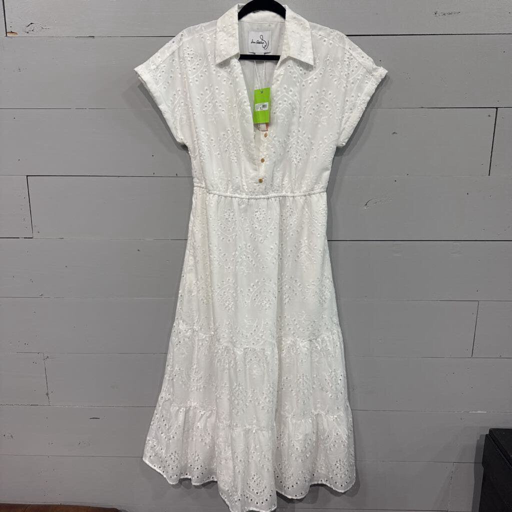 SAM EDELMAN,NWT TEXTURED LACE DRESS ,WHT ,10