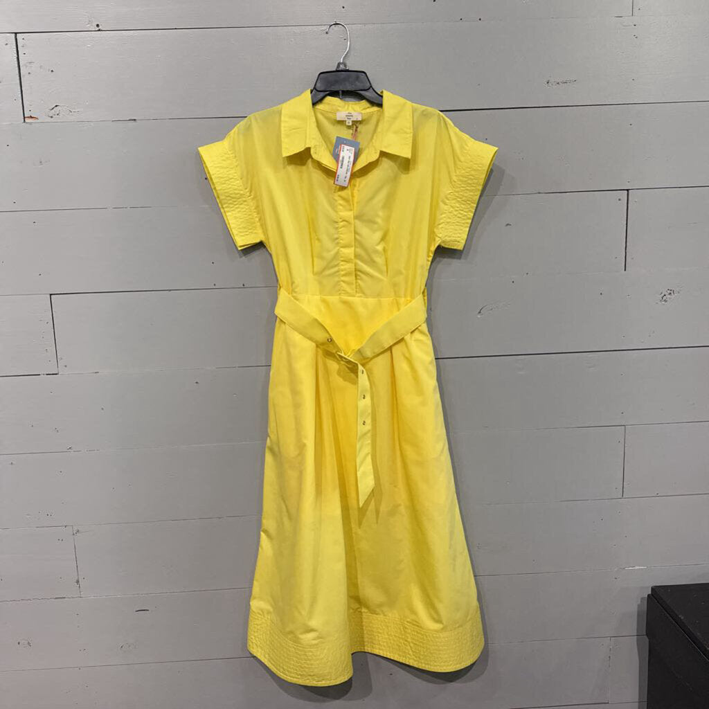 ENTRO,NWT BELTED DRESS ,YEL ,M
